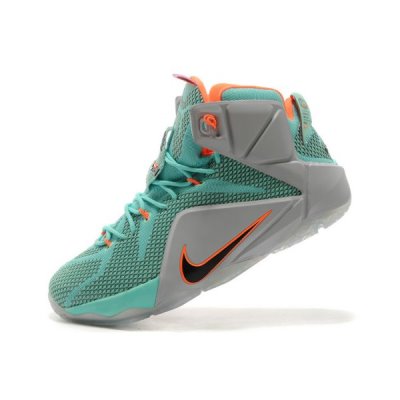 Nike Erkek Lebron 12 Turkuaz / Siyah / Metal Gri Basketbol Ayakkabısı Türkiye - E3DQOV8T